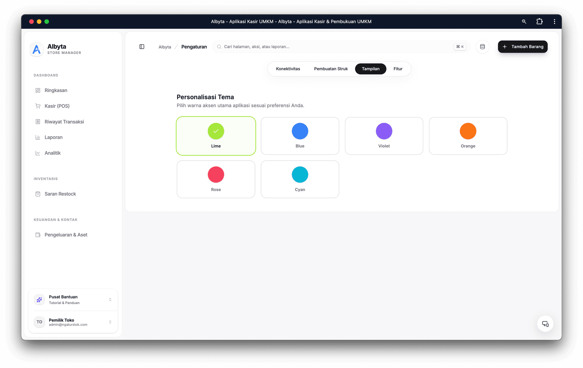 Personalisasi Tema UI